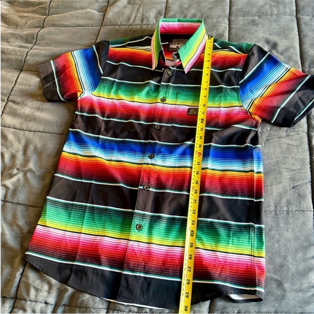 DIXXON Party Shirt  🎉Multicolor Striped! RARE Sold Out Button Down - Picture 4 of 8